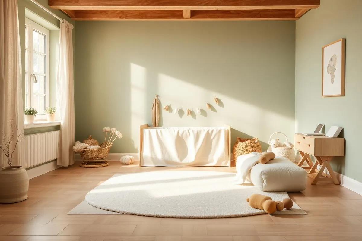 Salle des bébés, mobilier bas et tapis fermes